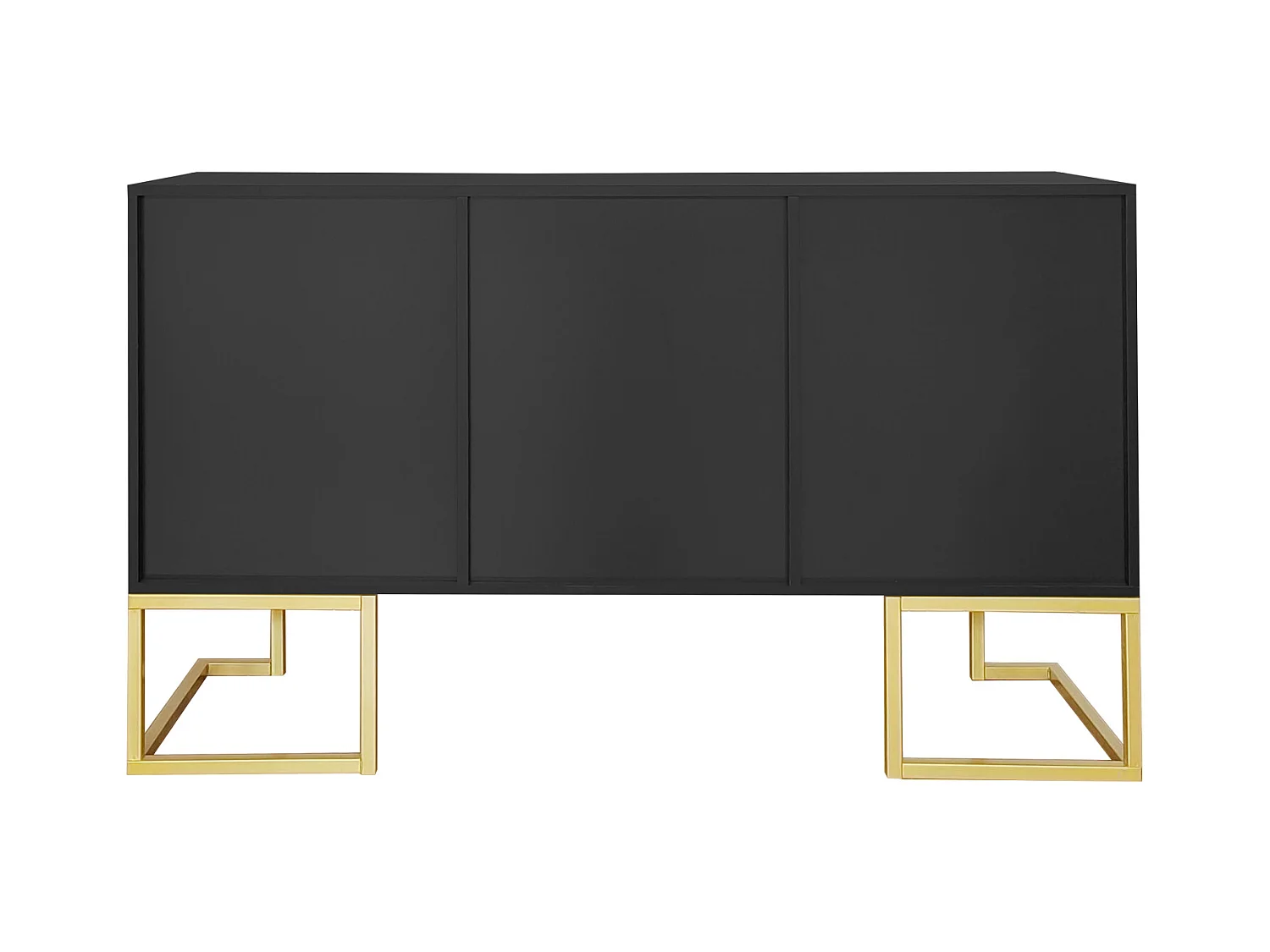 Buffet moderne à 3 portes avec étagères réglables, portes d'armoire en U, 138 x 40 x 80 cm, Noir