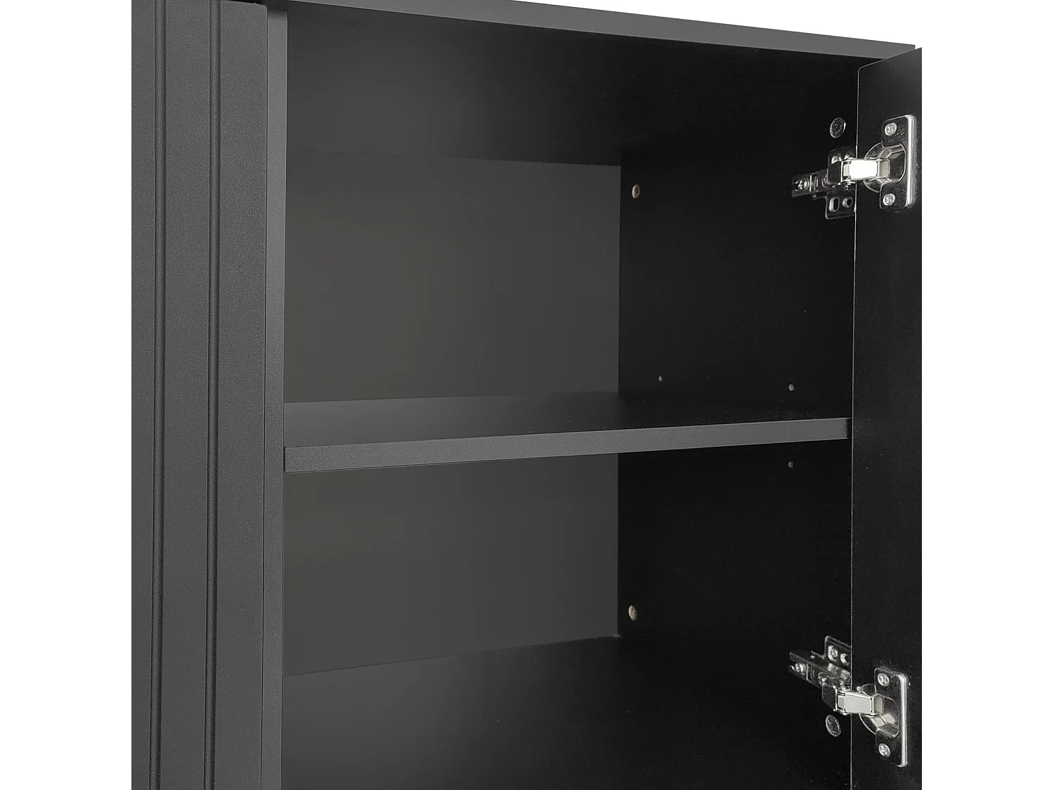 Buffet moderne à 3 portes avec étagères réglables, portes d'armoire en U, 138 x 40 x 80 cm, Noir