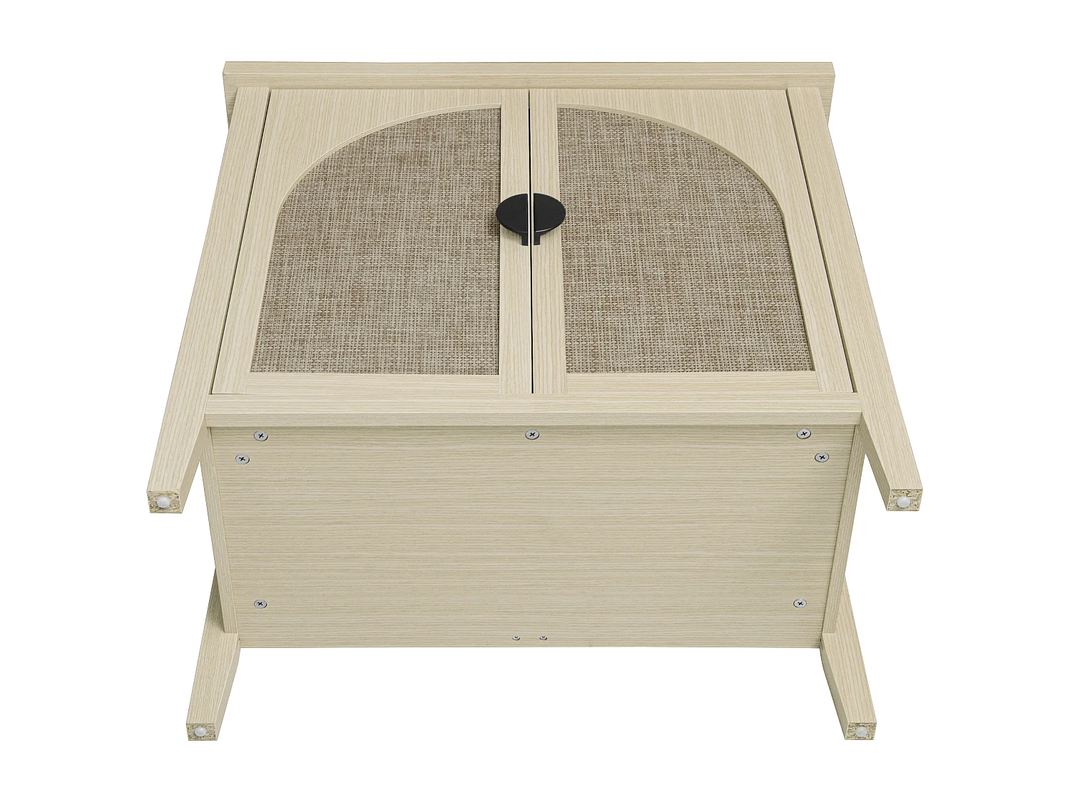 Aparador de salón, mueble de almacenaje con 2 puertas efecto ratán y estante ajustable, para comedor, madera