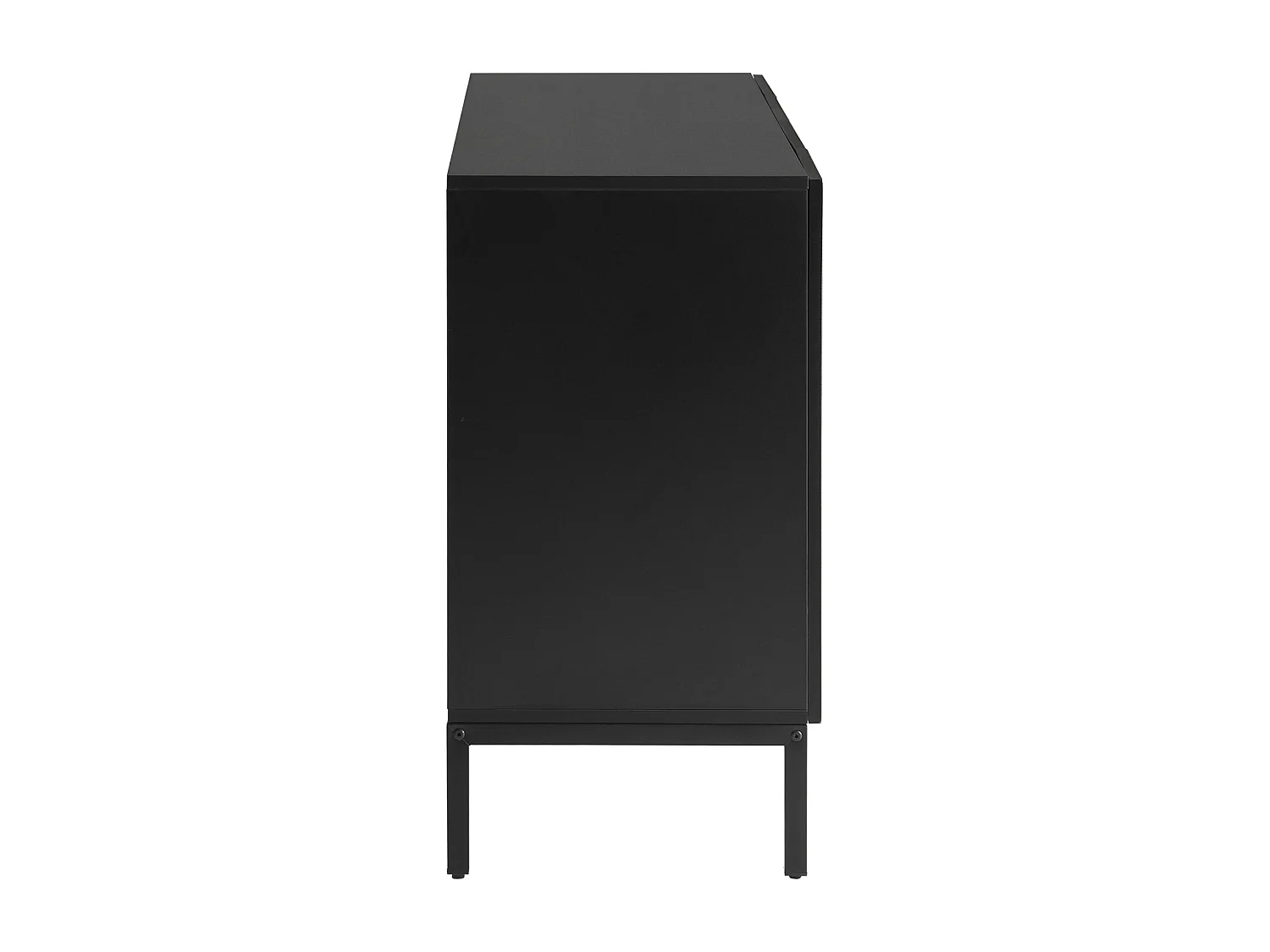 Buffet moderne à 4 portes sans poignées, 145  x41,5 x 80 cm, pour salon, salle à manger，noir