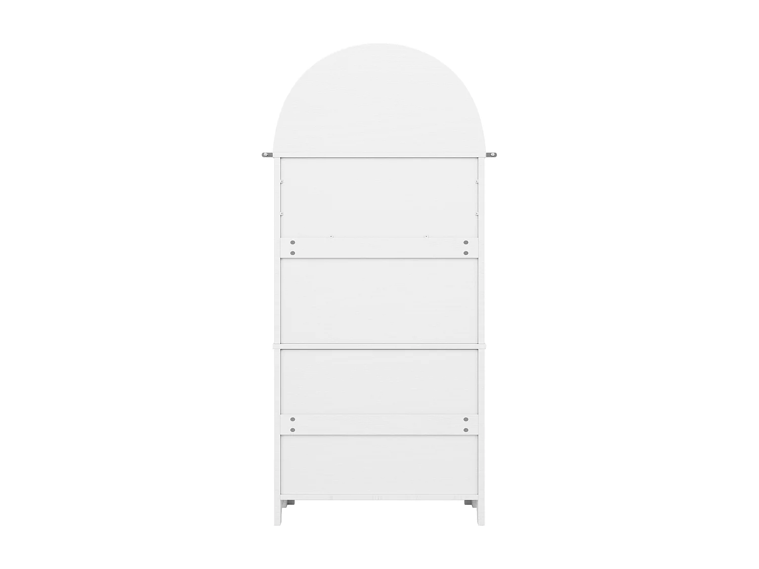 Buffet haute de rangement - 70 x 35 x 180 cm - en arc avec 3 tiroirs et 2 portes - MDF - blanc