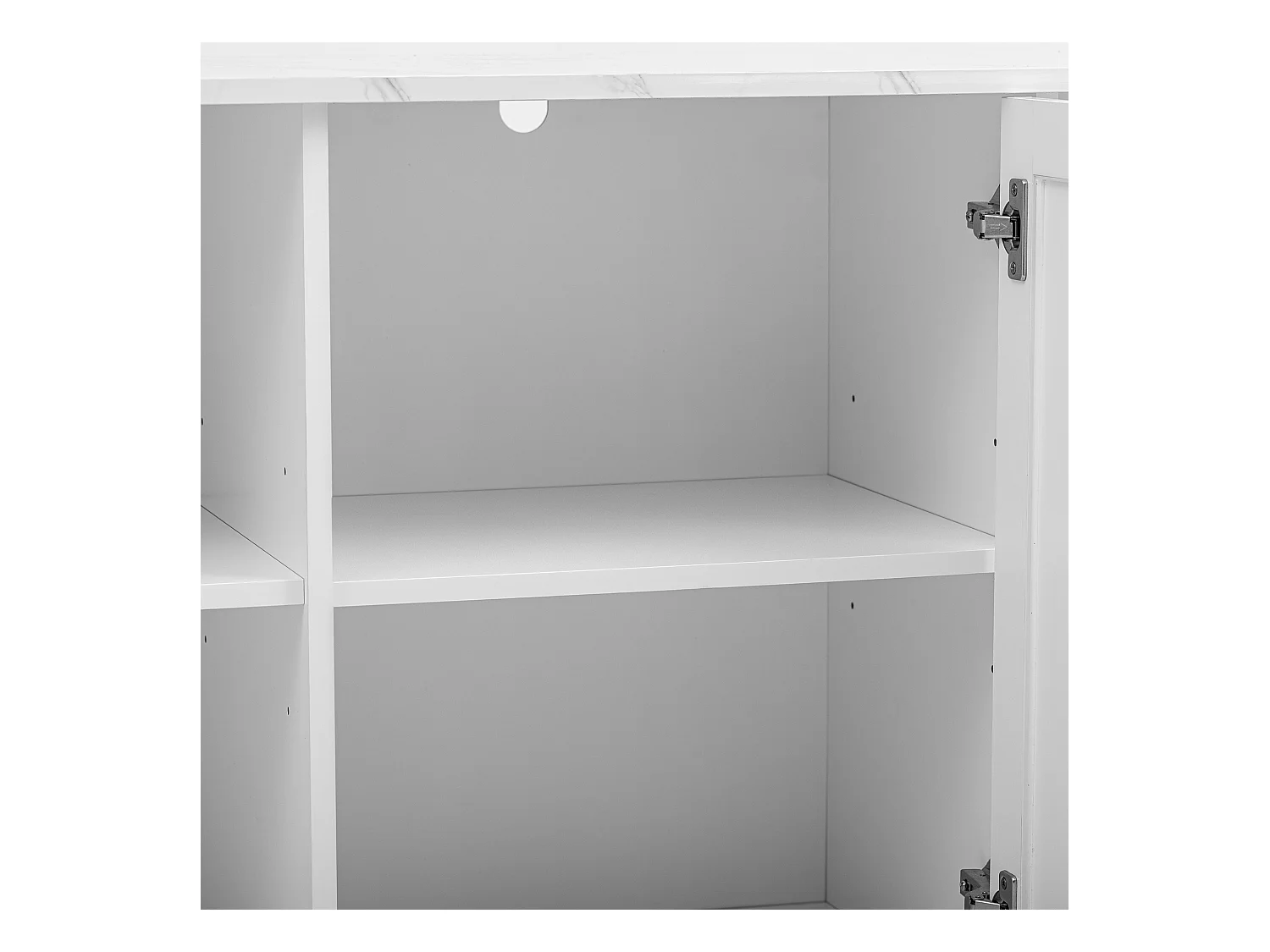 Buffet moderne avec 3 portes - 140 x 40 x 80 cm - MDF - pour salon ou cuisine - Blanc et or