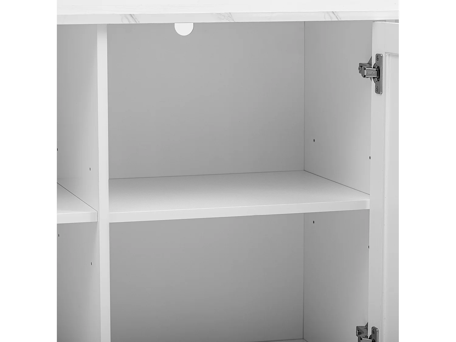 Buffet moderne avec 3 portes - 140 x 40 x 80 cm - MDF - pour salon ou cuisine - Blanc et or