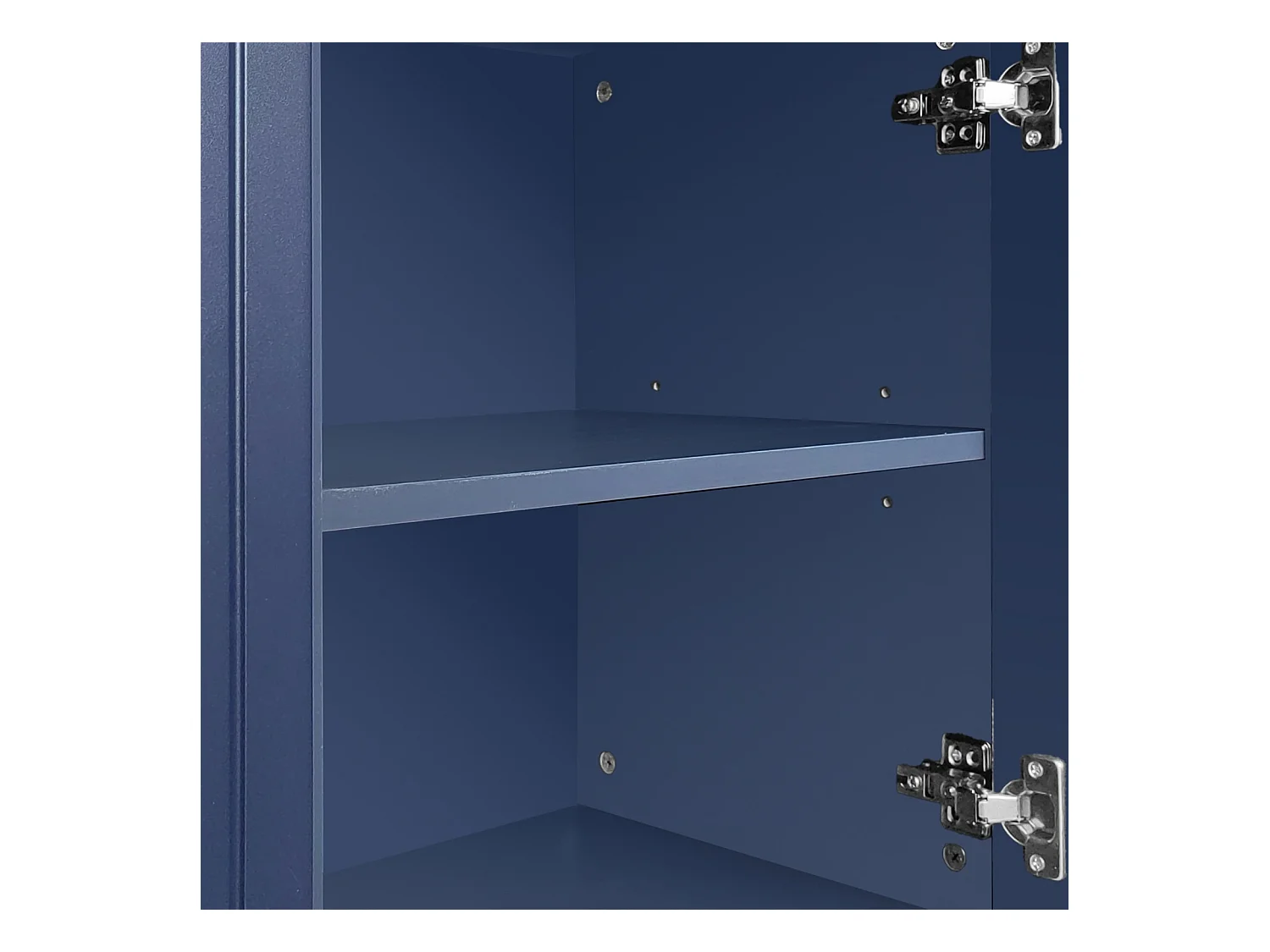 Buffet moderne à 3 portes avec étagères réglables, portes d'armoire en U, 138 x 40 x 80 cm, Blue