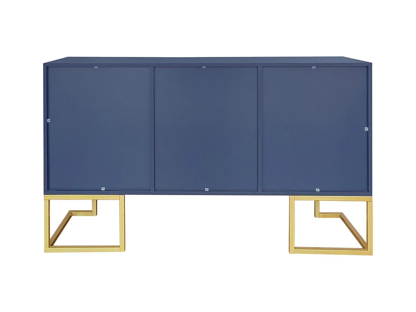 Buffet moderne à 3 portes avec étagères réglables, portes d'armoire en U, 138 x 40 x 80 cm, Blue