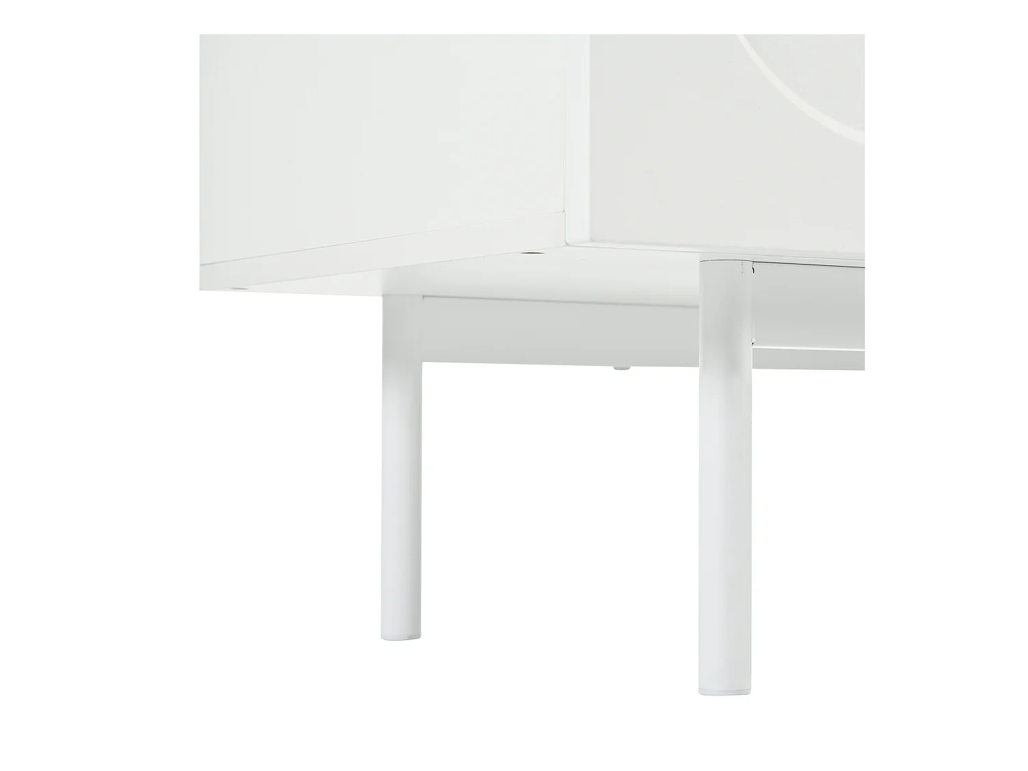 Credenza minimalista 140 x 42 x 80 cm, con 4 ante, per sala da pranzo e soggiorno, bianca
