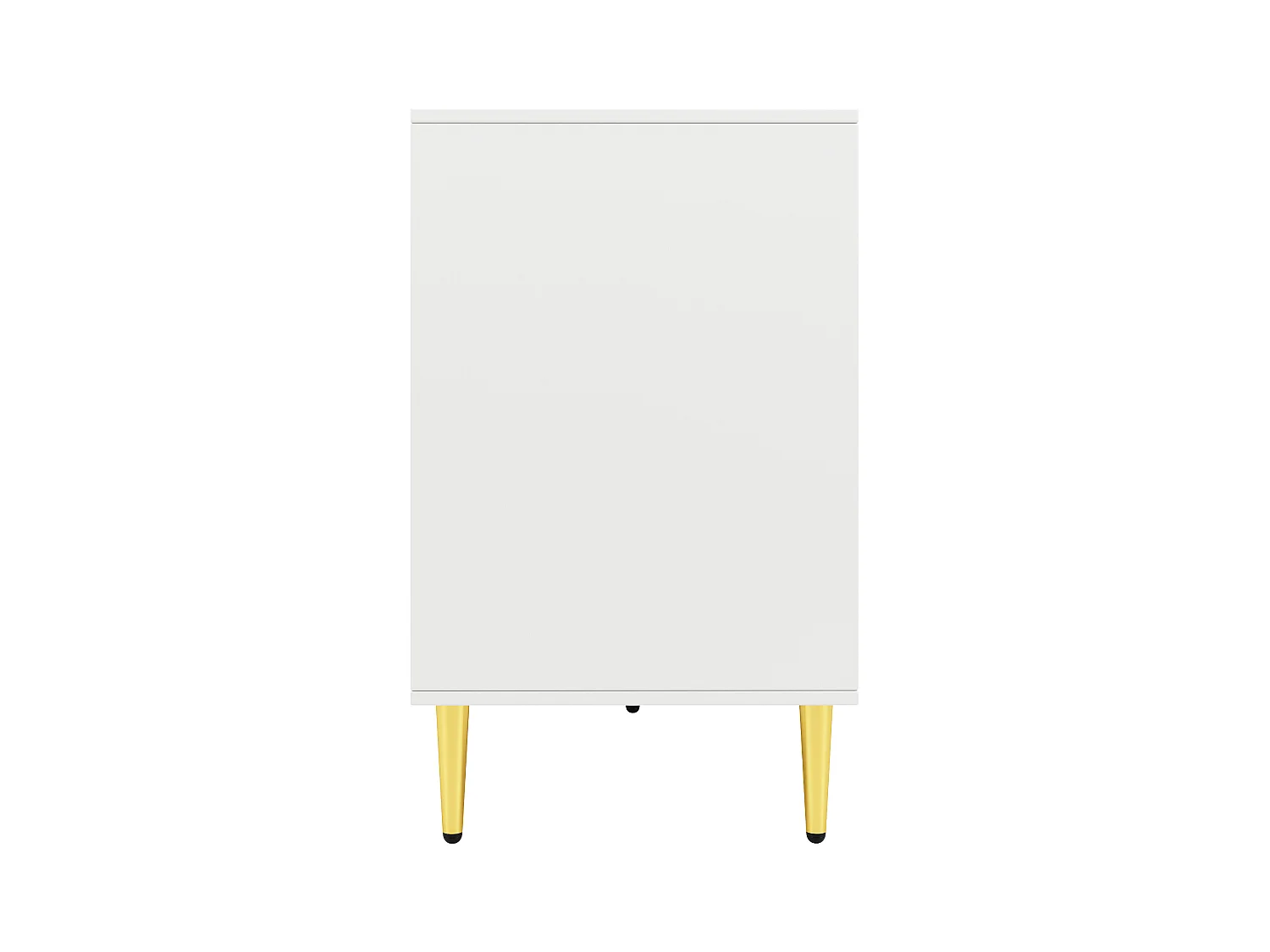 Buffet moderne avec 4 portes et 2 tiroirs, poignées et pieds dorés, 152 x 40 x 75 cm, Blanc