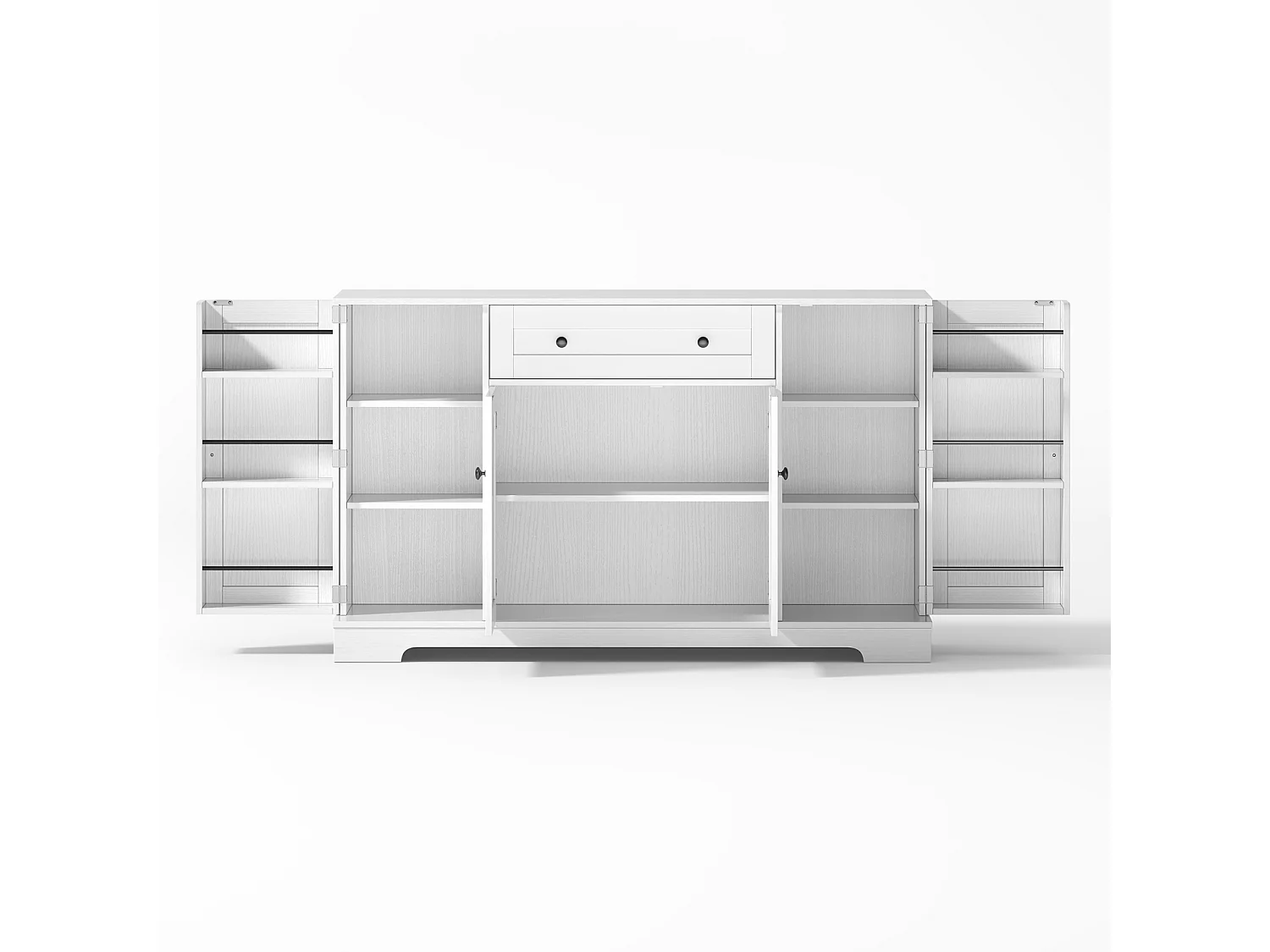 Buffet Cuisine Multifonctionnel, Armoire de Rangement avec tiroir, étagères, 138 x 40 x 85cm, Blanc