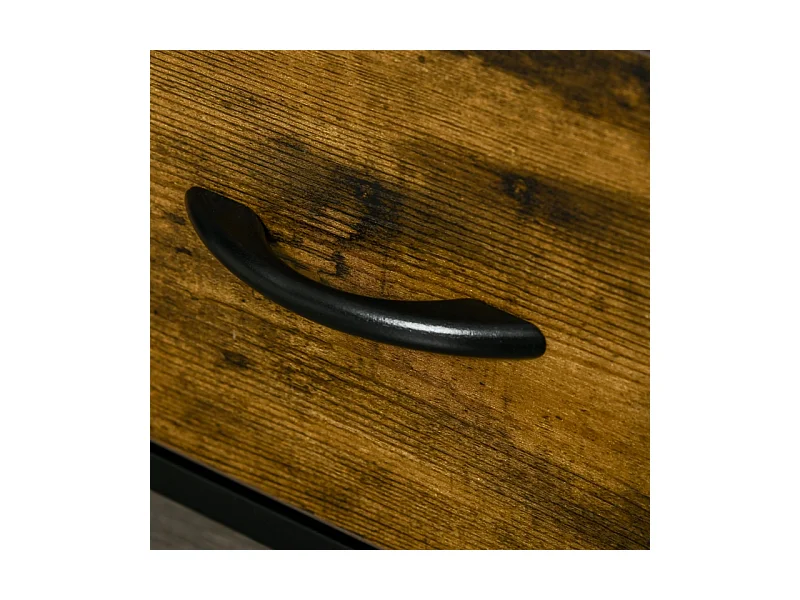 Table de Chevet avec 2 Tiroirs Tissus Table d'appoint Meuble de Rangement, 45 x 40 x 70 cm, Bois