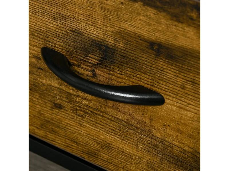 Comodino con 2 cassetti in tessuto, mobiletto portaoggetti, 45 x 40 x 70 cm, legno