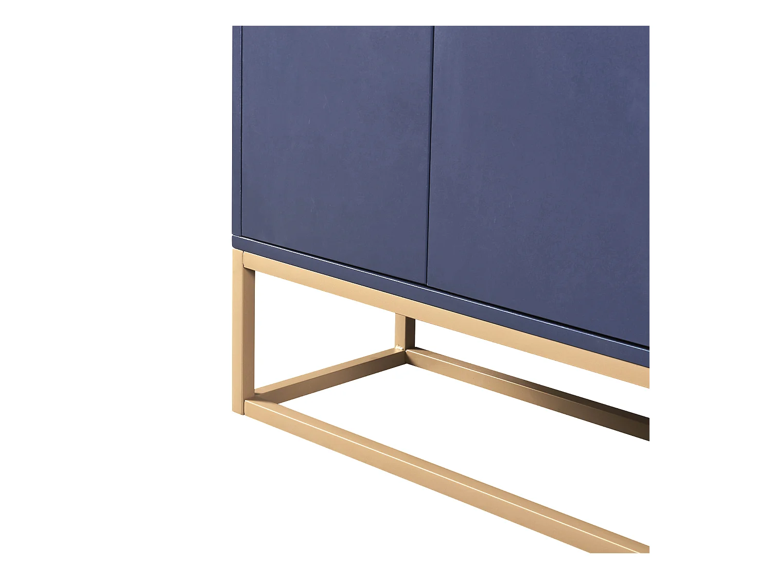 Buffet Bas, Meuble de Cuisine avec 4 Portes et étagères réglables, pour Salle à Manger, Salon, Bleu