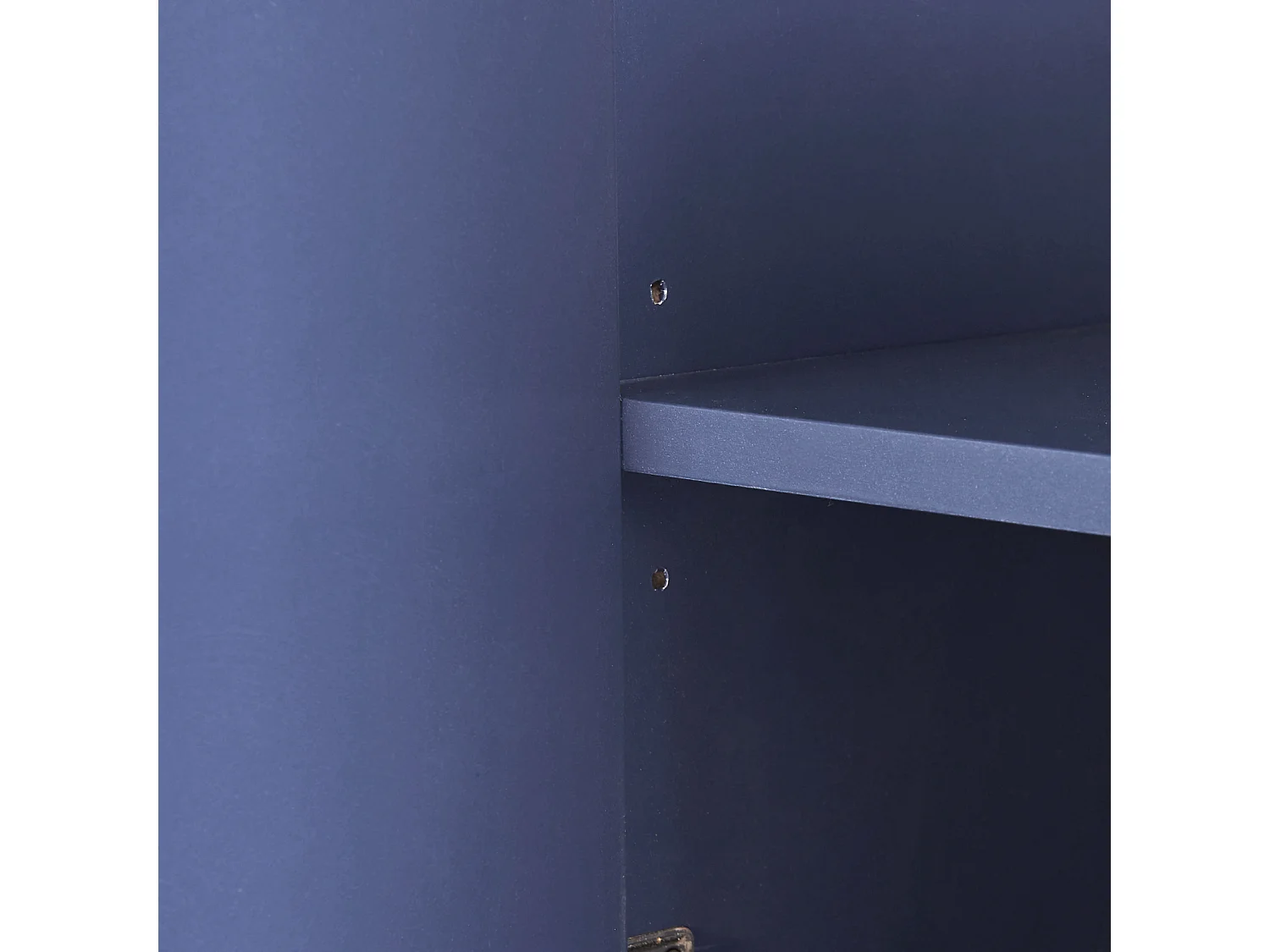 Lage dressoir, keukenkast met 4 deuren en verstelbare planken, voor eetkamer, woonkamer, blauw