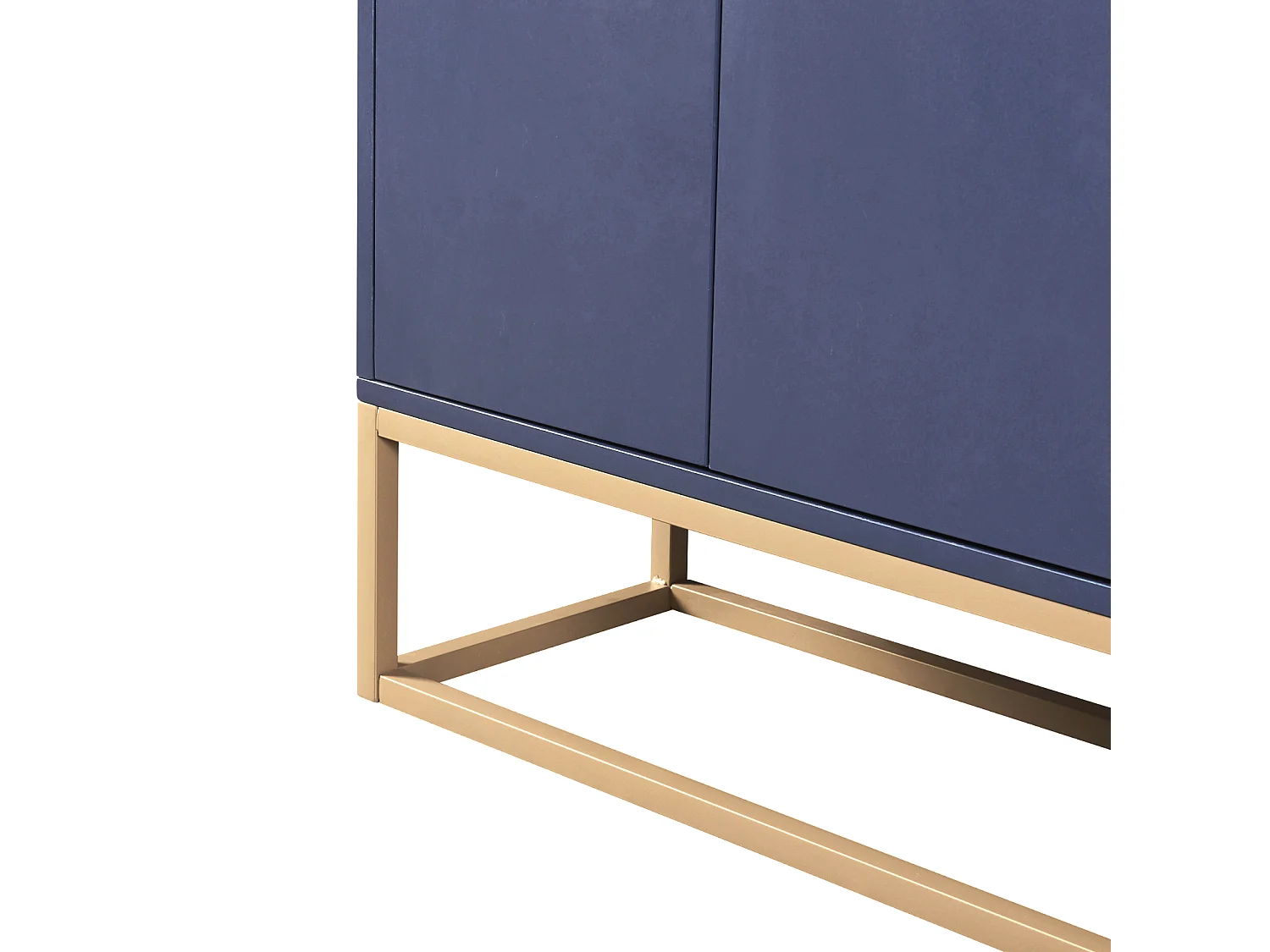 Buffet Bas, Meuble de Cuisine avec 4 Portes et étagères réglables, pour Salle à Manger, Salon, Bleu