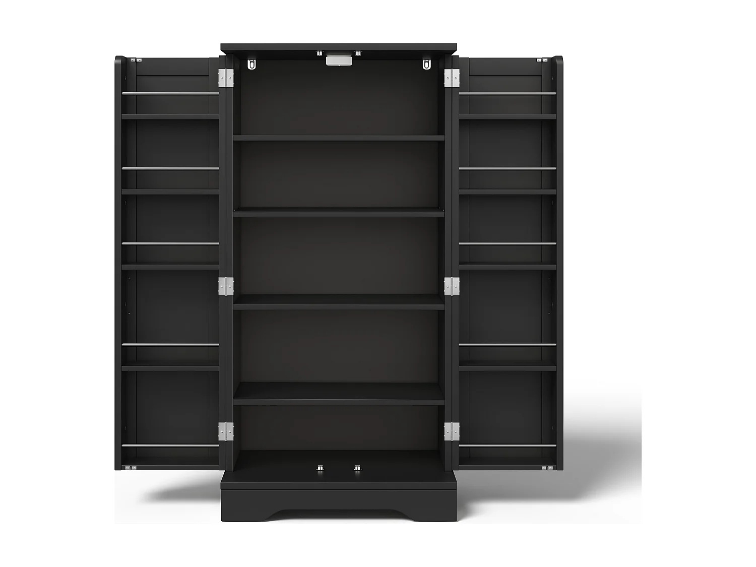 Buffet de Cuisine à Double Porte, avec Dispositif Anti-basculement, 60 x 40 x 120 cm, Noir