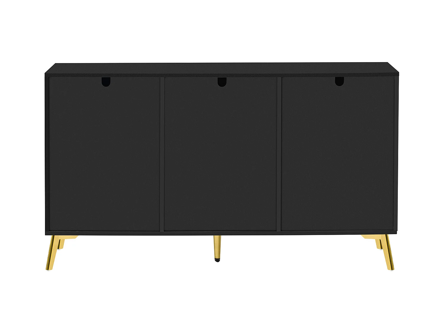 Buffet moderne avec 3 portes - 140 x 40 x 80 cm - MDF - pour salon ou cuisine - Noir et or