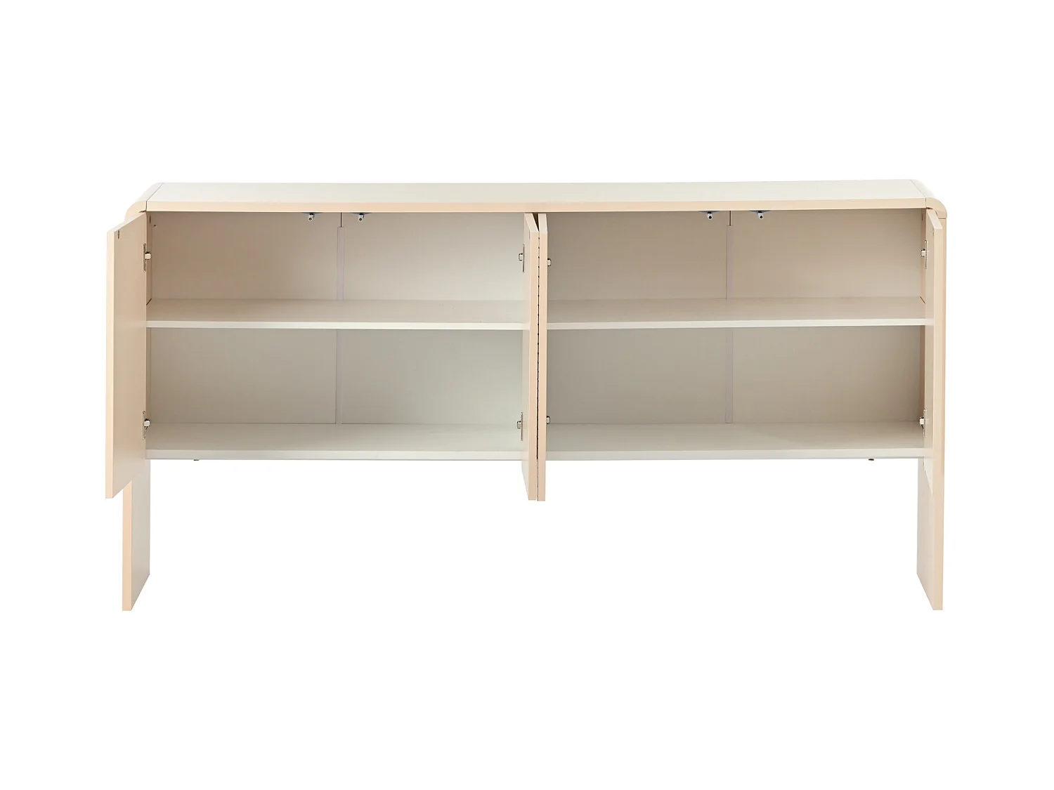 Buffet Sideboard 4 portes avec système anti-rebond, pour salon et entrée, couleur abricot crème