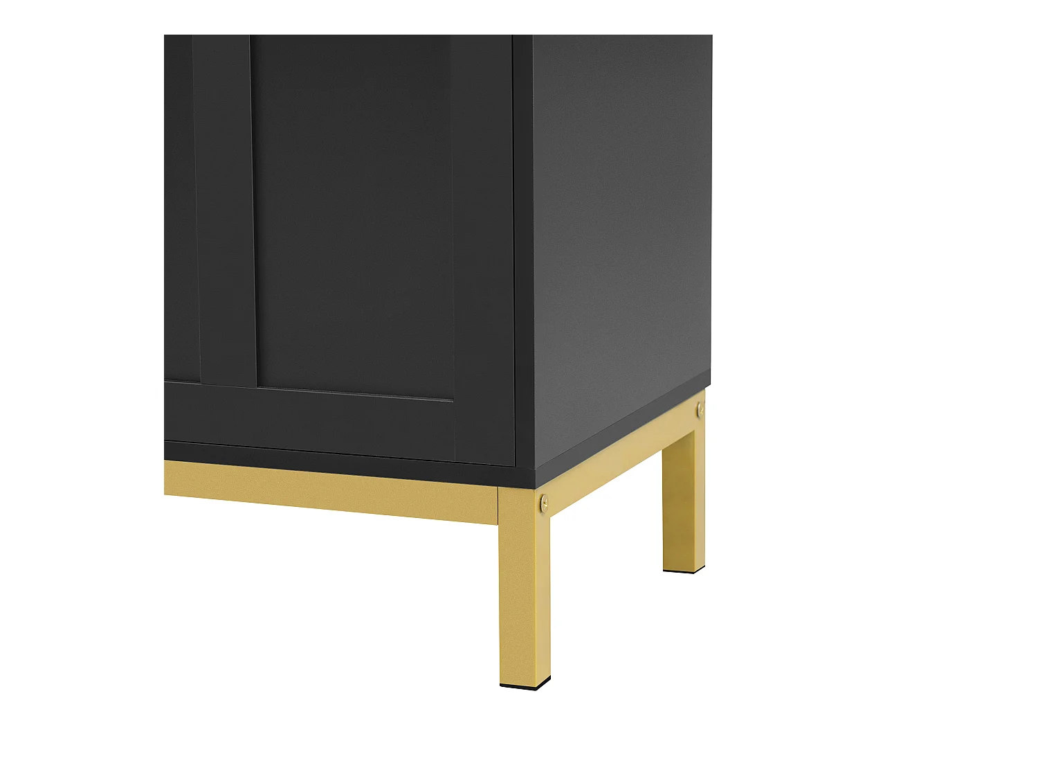 Buffet moderne avec 3 portes - 140 x 40 x 80 cm - MDF - pour salon ou cuisine - Noir et or