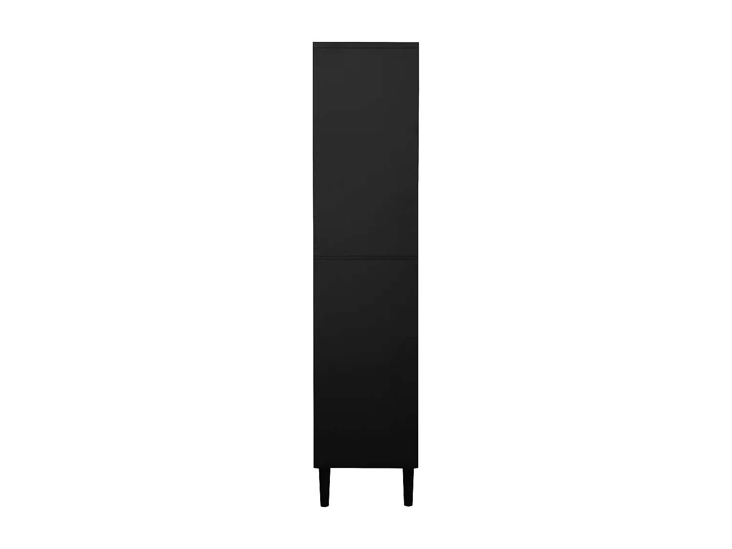 Buffet de Rangement avec 4 Portes, 2 étagères Réglables, Armoire Haute avec Présentoir Ouvert, Noir