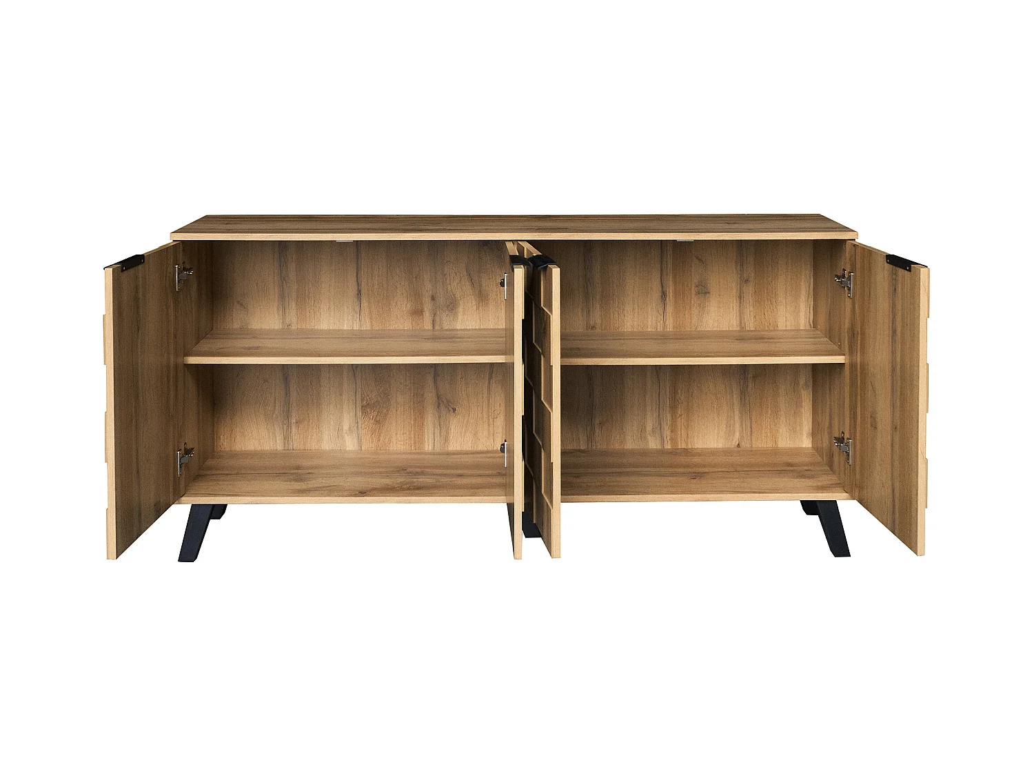 Buffet Salon avec 4 Portes, Armoire de Salon avec Pieds d'Armoire en PVC