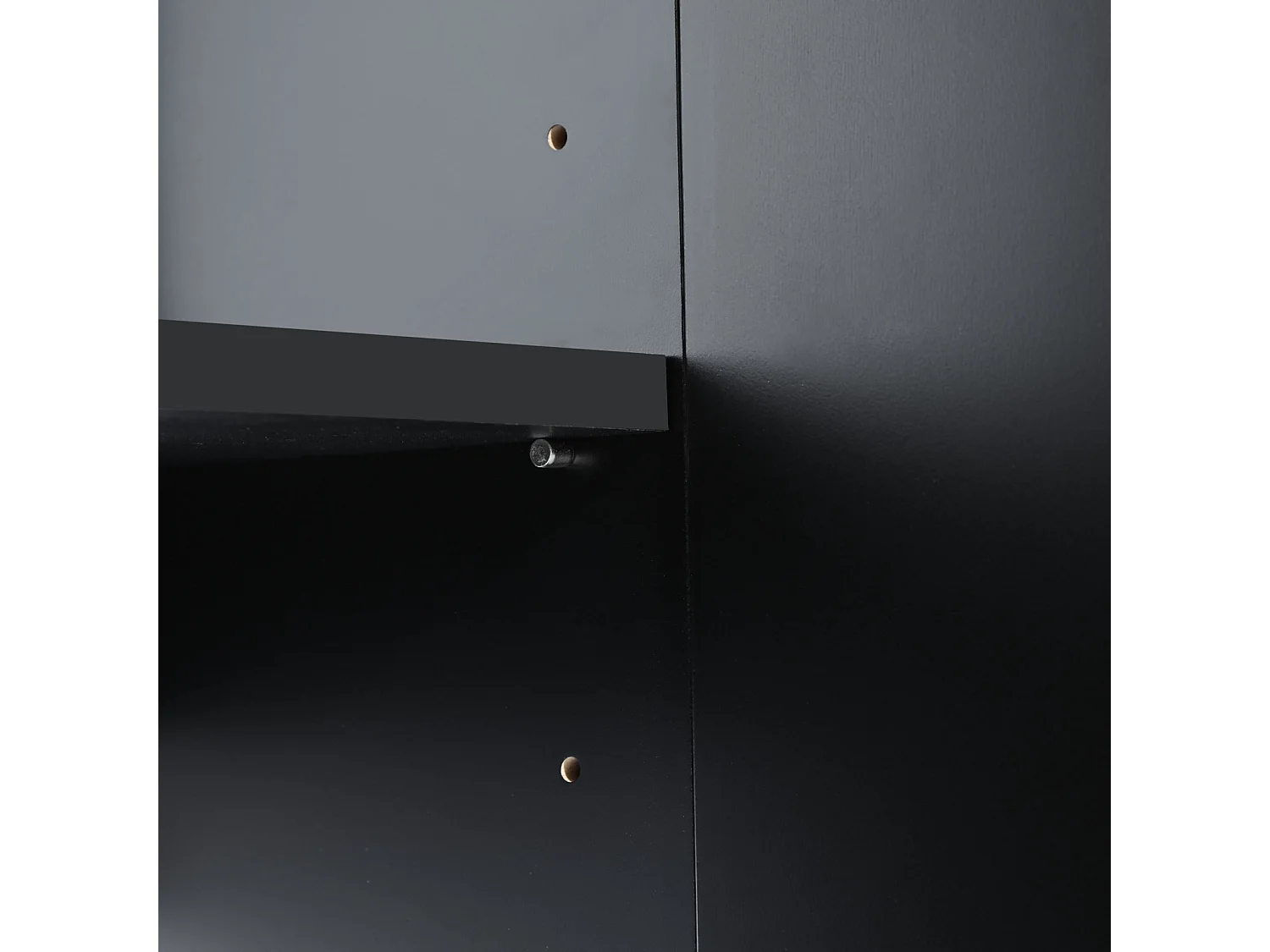 Buffet strié 4 portes - style moderne - Noir - 150 x 40 x 86 cm -  pour salle à manger, salon