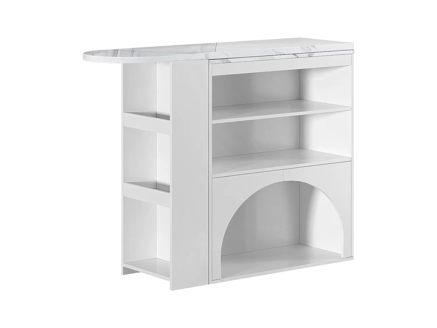 Table à Manger Extensible et Table de Bar Rotative Haute 120(+80)×40×100 cm avec Espace pour Animaux