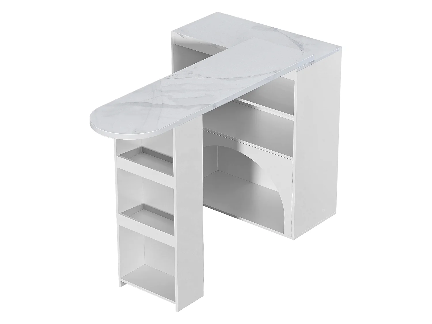 Mesa de jantar extensível e mesa de bar alta giratória 120(+80)×40×100 cm com espaço para animais de estimação