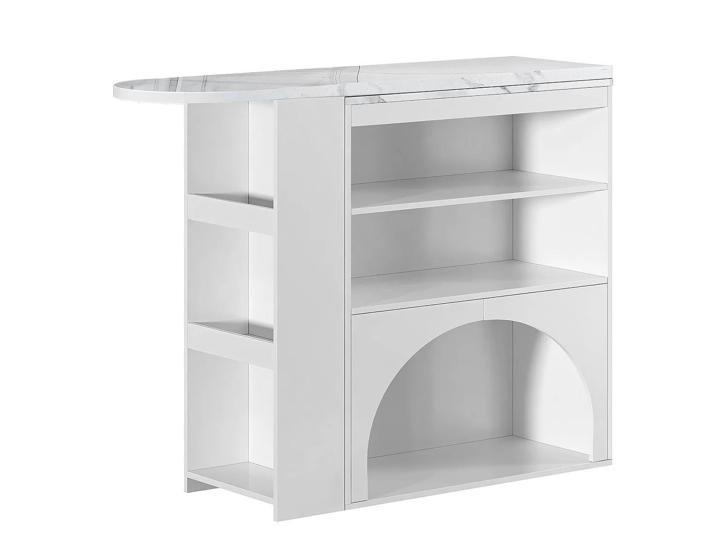 Mesa de jantar extensível e mesa de bar alta giratória 120(+80)×40×100 cm com espaço para animais de estimação