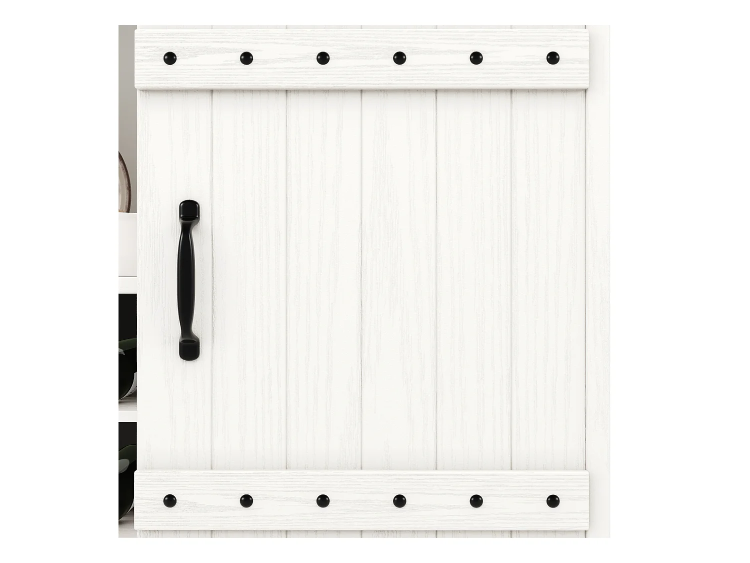 Aparador de cocina de MDF de 120 cm con puertas, vinoteca, portacopas y 1 nicho, color blanco