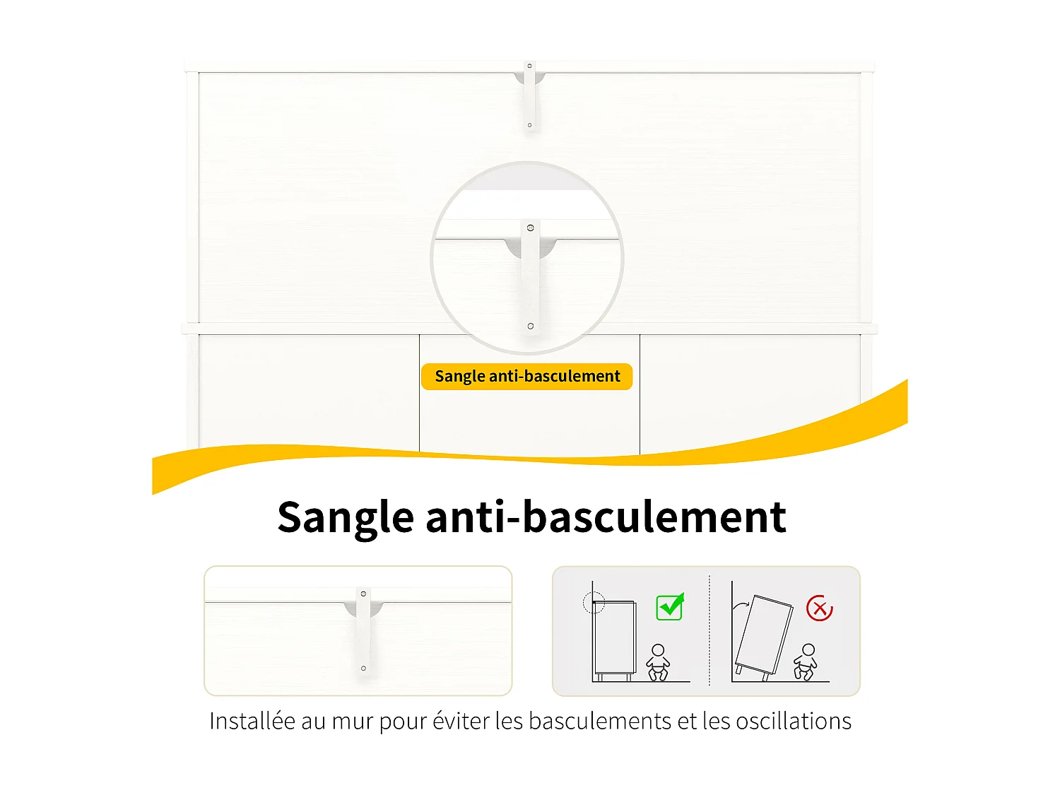 Buffet de cuisine 120cm en mdf avec portes, cave à vin, support pour verres à vin et 1 niche, blanc
