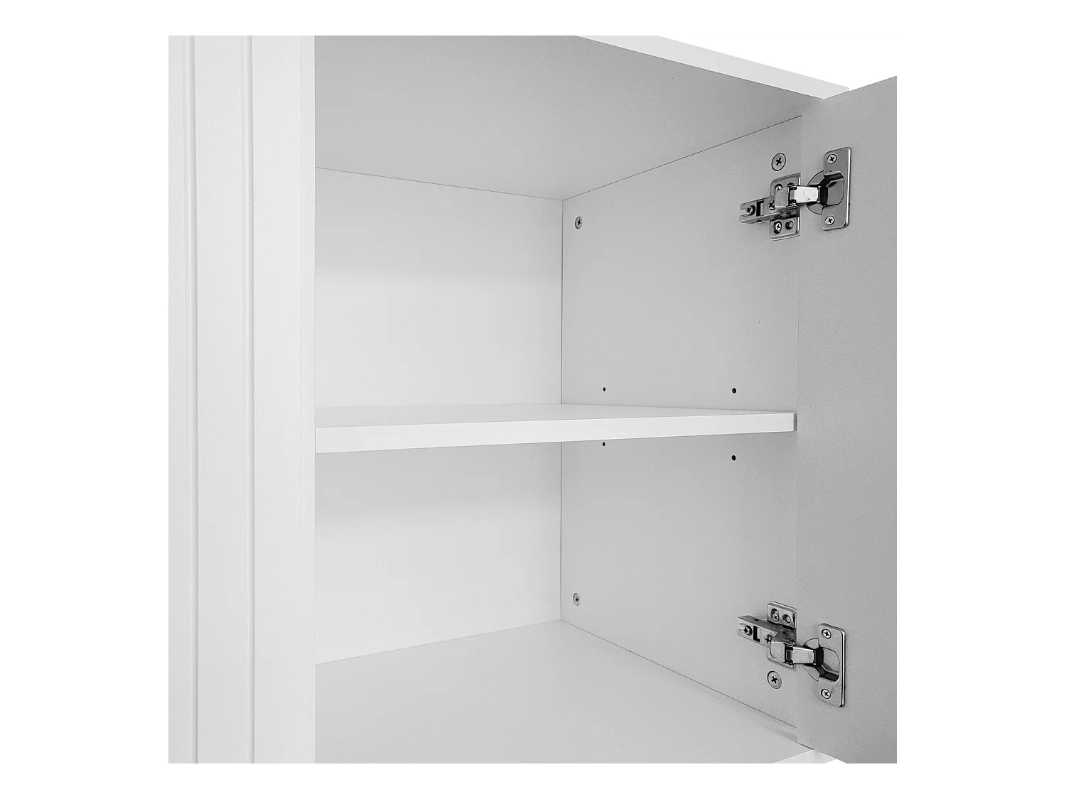 Buffet moderne à 3 portes avec étagères réglables, portes d'armoire en U, 138 x 40 x 80 cm, blanc