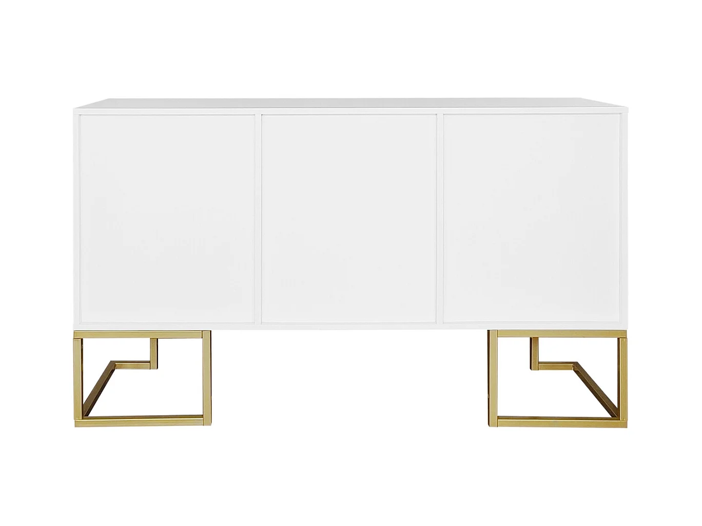 Buffet moderne à 3 portes avec étagères réglables, portes d'armoire en U, 138 x 40 x 80 cm, blanc