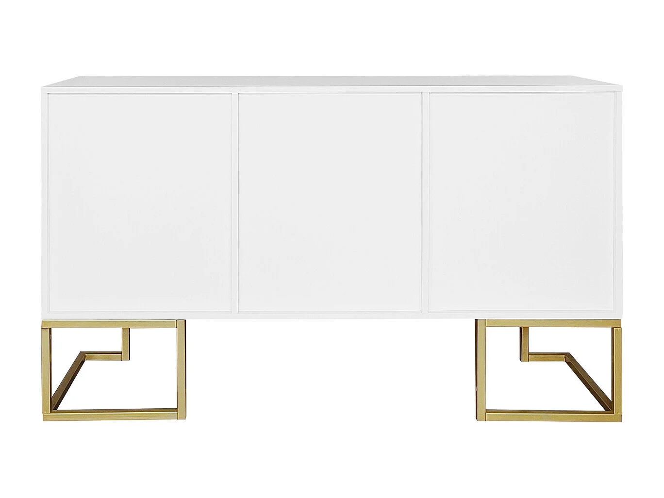 Buffet moderne à 3 portes avec étagères réglables, portes d'armoire en U, 138 x 40 x 80 cm, blanc