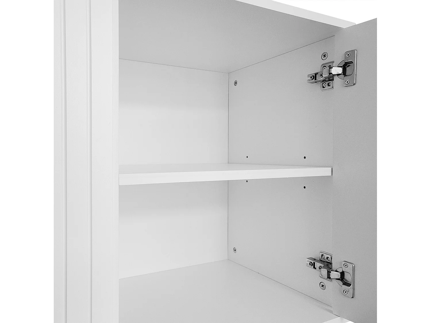 Modern 3-deurs dressoir met verstelbare planken, U-vormige kastdeuren, 138 x 40 x 80 cm, wit