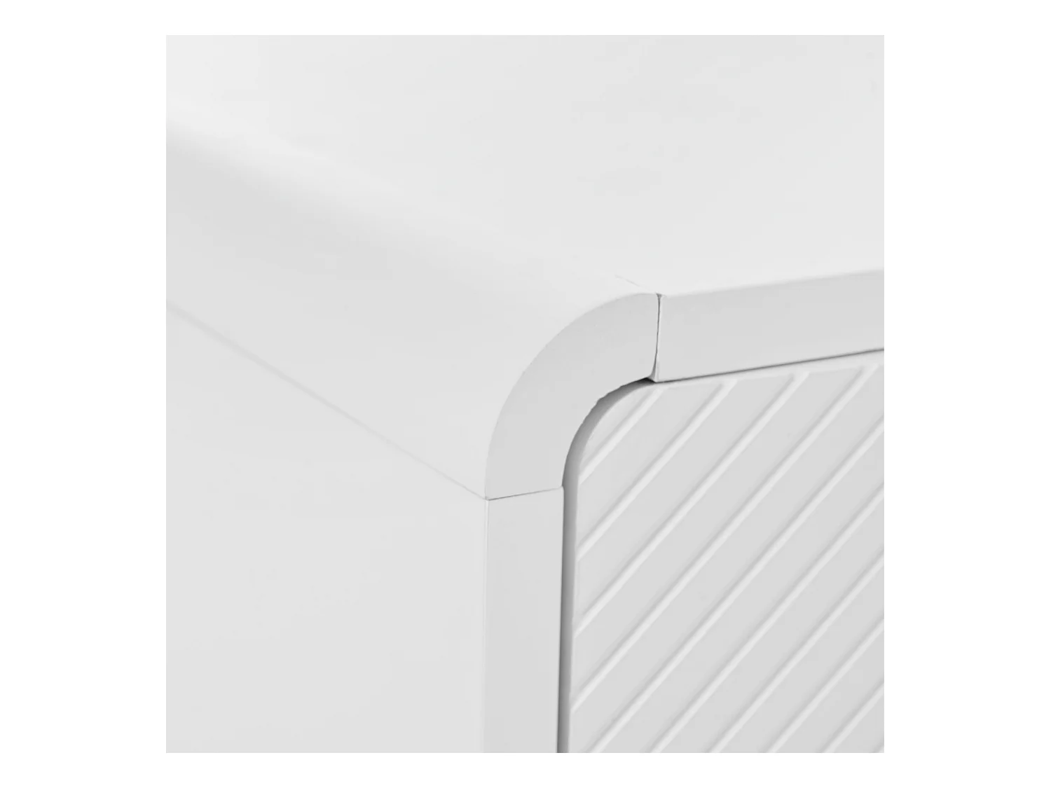 Buffet Sideboard 4 portes avec système anti-rebond, pour salon et entrée, coloris blanc