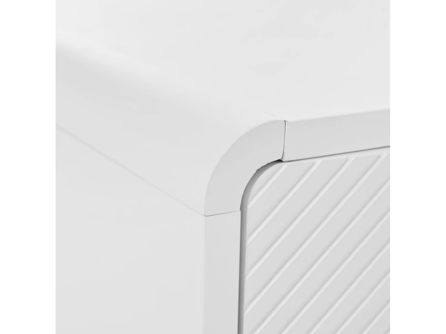 Buffet Sideboard 4 portes avec système anti-rebond, pour salon et entrée, coloris blanc