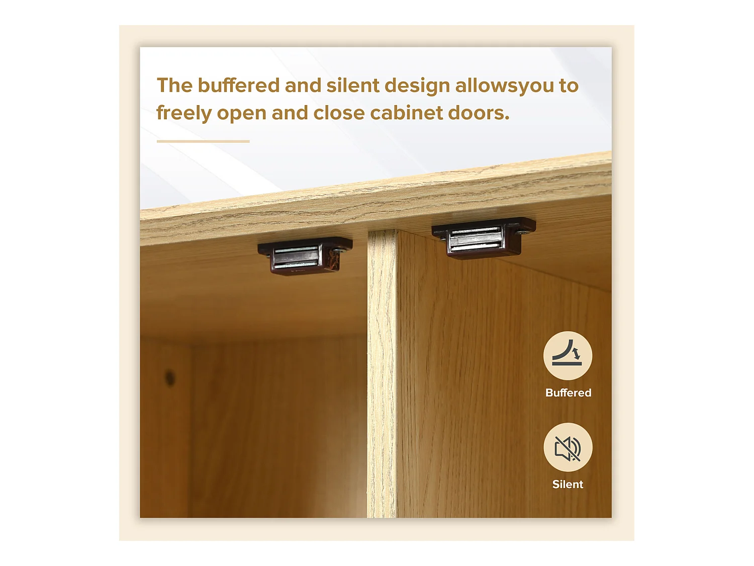 Buffet 120 x 40 x 80 cm, avec 2 portes, 1 tiroirs et 2 niches en MDF - effet rotin - coloris naturel