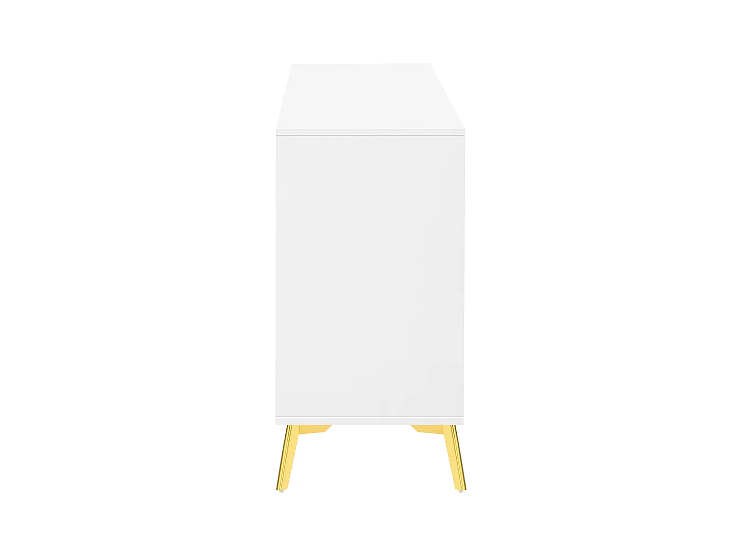 Buffet moderne avec 3 portes - 140 x 40 x 80 cm - MDF - pour salon ou cuisine - Blanc et or