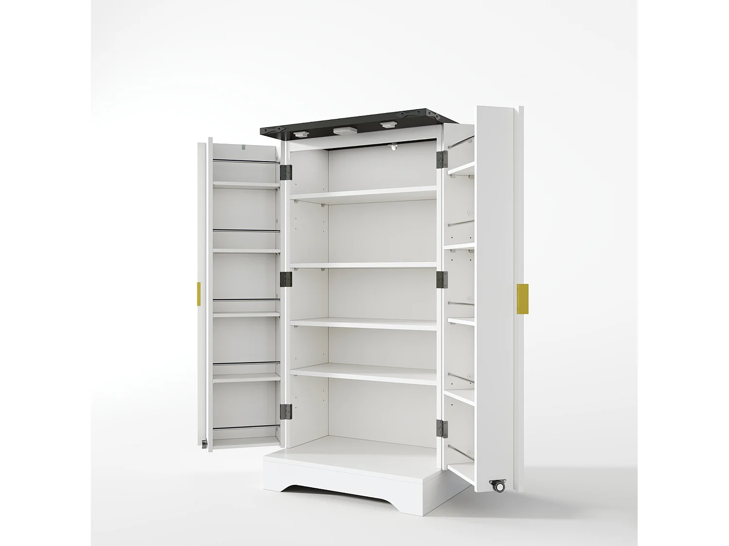 Credenza da cucina in stile country - Mobile con 2 ante, ripiani regolabili, bianco