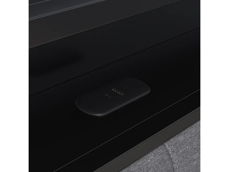 Lit Double 160x200cm Gris Hydraulique avec LED RGB et Prise USB - Rangement Coffre - Tissu Lin Moderne avec Sommier