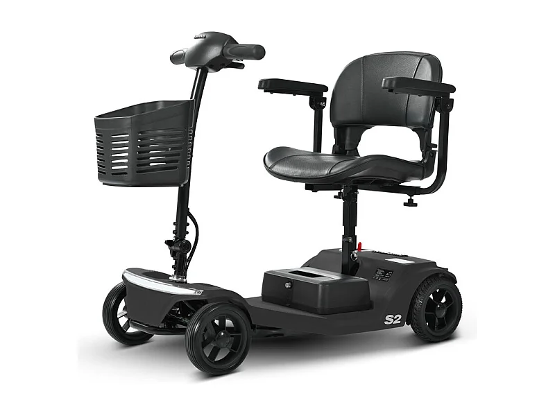 Scooter Movilidad Plegable 250W, LED/USB, 15KM Autonomía, Altura Ajustable, 136KG, Negro
