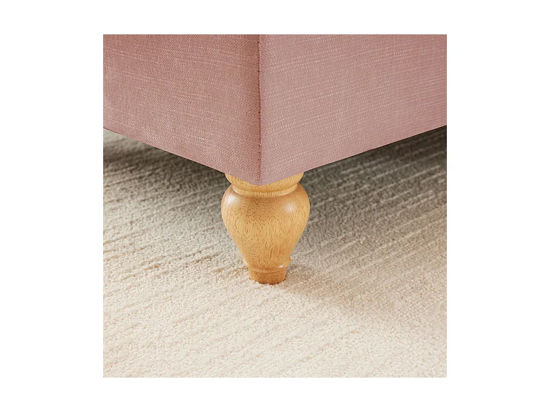 Sofá Cantinho Modular 3 Lugares Chenille - Capa Removível e Puf Móvel - 272x140x93cm - Rosa