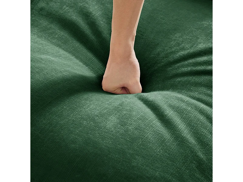 Lot de 2 canapé modulable en Chenille - 2+3 places - avec cantonnière amovible et 5 oreillers - 58cm profond - Vert