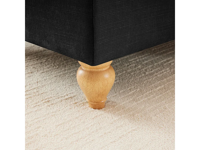 Modulare U-Form Eckcouch 3-Sitzer - Chenille - Abnehmbarer Überwurf und 2 Hocker - 272x140x93cm - Schwarz