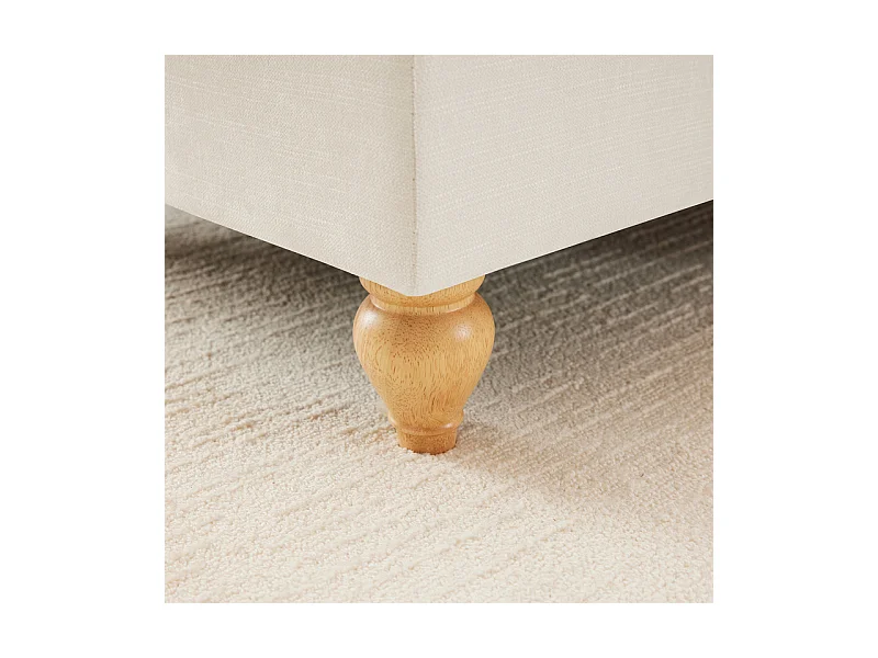 Grand canapé 2 places en Chenille - avec cantonnière amovible et 2 oreillers - 194x83,5x93cm - Beige