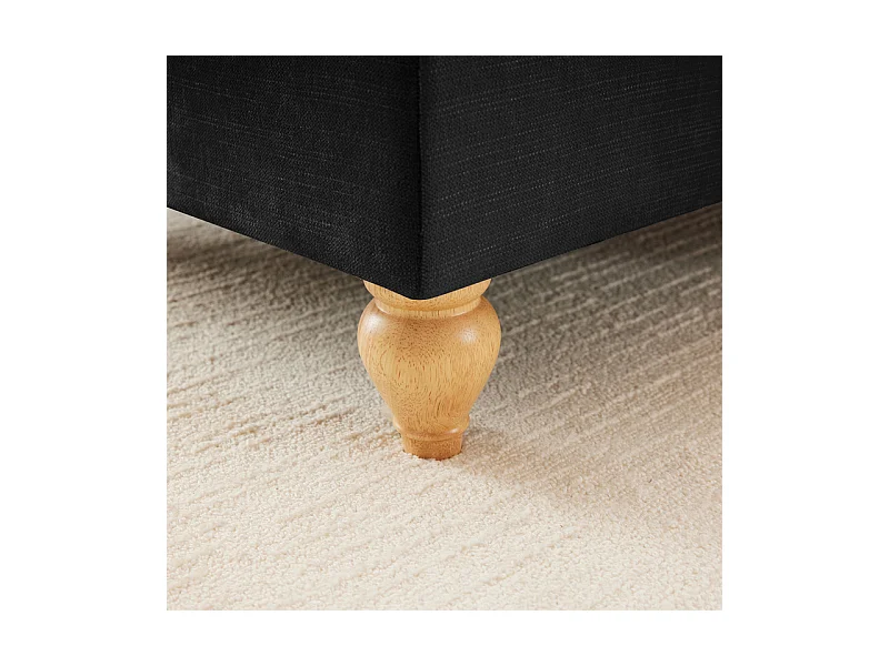 Sofá Cantinho Modular 4 Lugares em L - Chenille - Capa Removível e Puf - 350x140x93cm - Preto