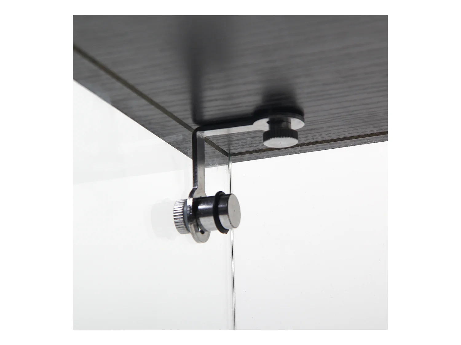 Vitrinekast van glas met 3 planken, enkele deur, vitrinekast voor woonkamer, slaapkamer, kantoor, zwarte glazen boekenkast op standaard, snelle installatie