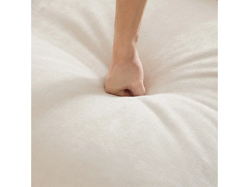 Canapé 3 places en Chenille milieu du siècle, avec cantonnière amovible et 3 oreillers, 272x83.5x93cm, Beige