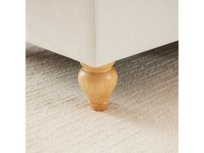 Canapé 3 places en Chenille milieu du siècle, avec cantonnière amovible et 3 oreillers, 272x83.5x93cm, Beige
