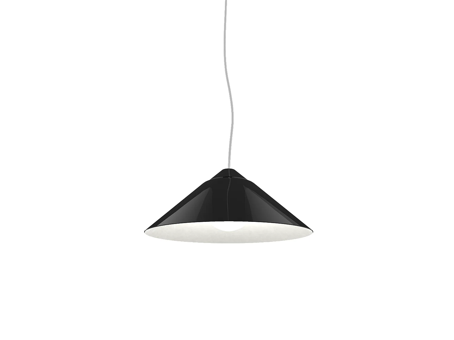 CHAPEAU Suspension, 1XE27, max 42W, métal, noir brillant/blanc, D25cm