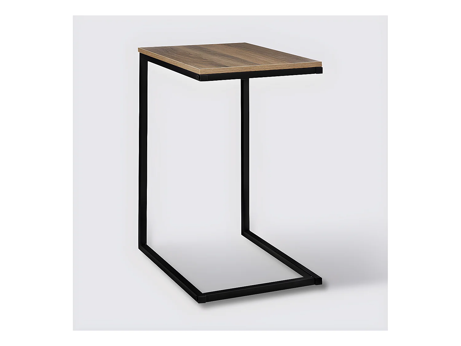 Bout de canapé en bois coloris naturel foncé et métal coloris noir - longueur 45 x Profondeur 35 x Hauteur 66 cm